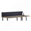 Bureau d'écriture rustique en chêne et noir à 2 tablettes avec base en forme de H