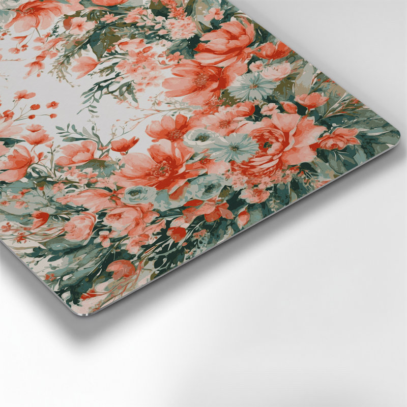 Aquarelle florale, art mural gris en métal 8, H 14 po x l 11 po