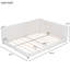 Grand lit plateforme tapissier beige avec stabilité stable à long terme et décoration élégante
