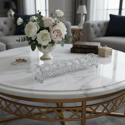 10" Rectangular Cut Crystal Cracker Tray