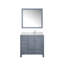 Meuble-lavabo de salle de bain 36 po X P 22 po D, dessus en quartz décalé à droite, ensemble de robinet et Miroirs-2143774607