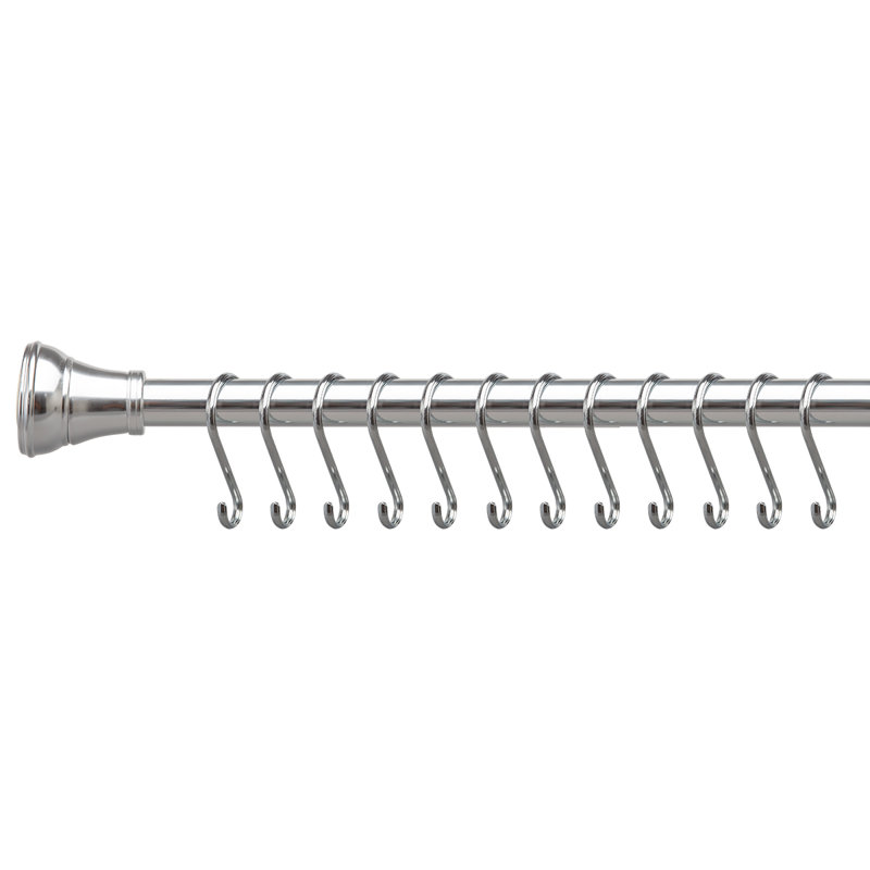 Polished Chrome Rust-Proof Shower Curtain Hooks Set of 12