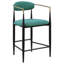 Chaise de comptoir rembourrée en tissu vert Renfroe (sans la table)-419604274-419604272