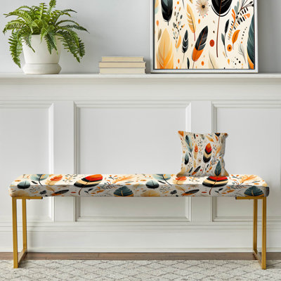 Boho Upholstered Gold Bench
