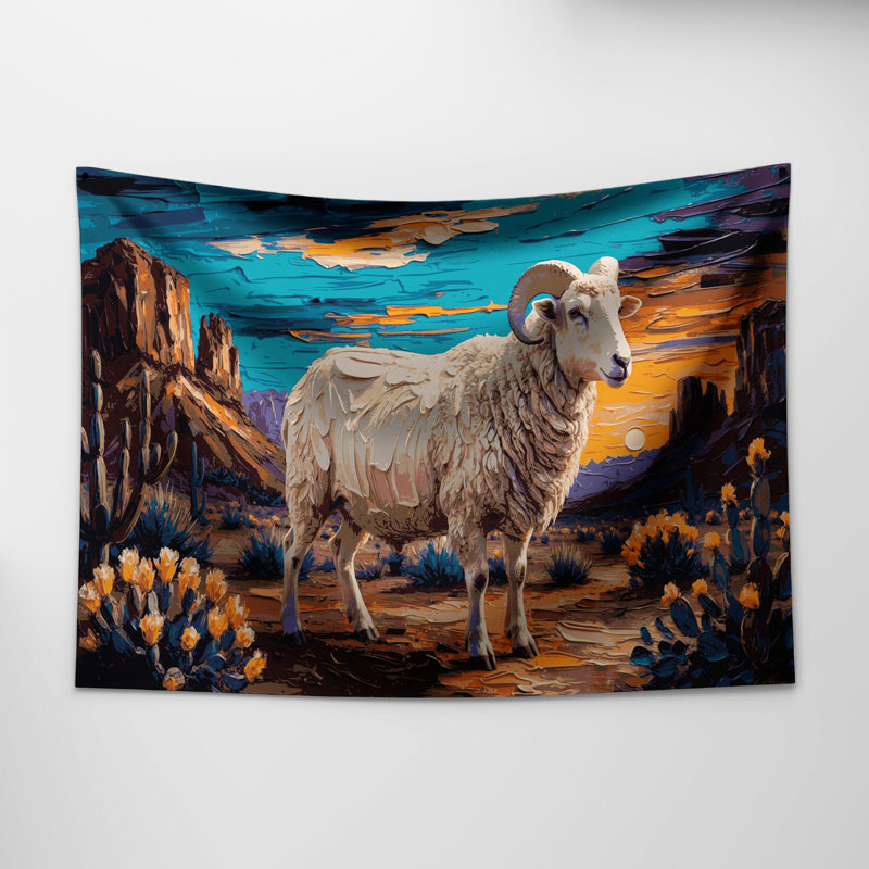 Tapisserie murale Southwestern Animals Sheep 50, 26 po x 36 po