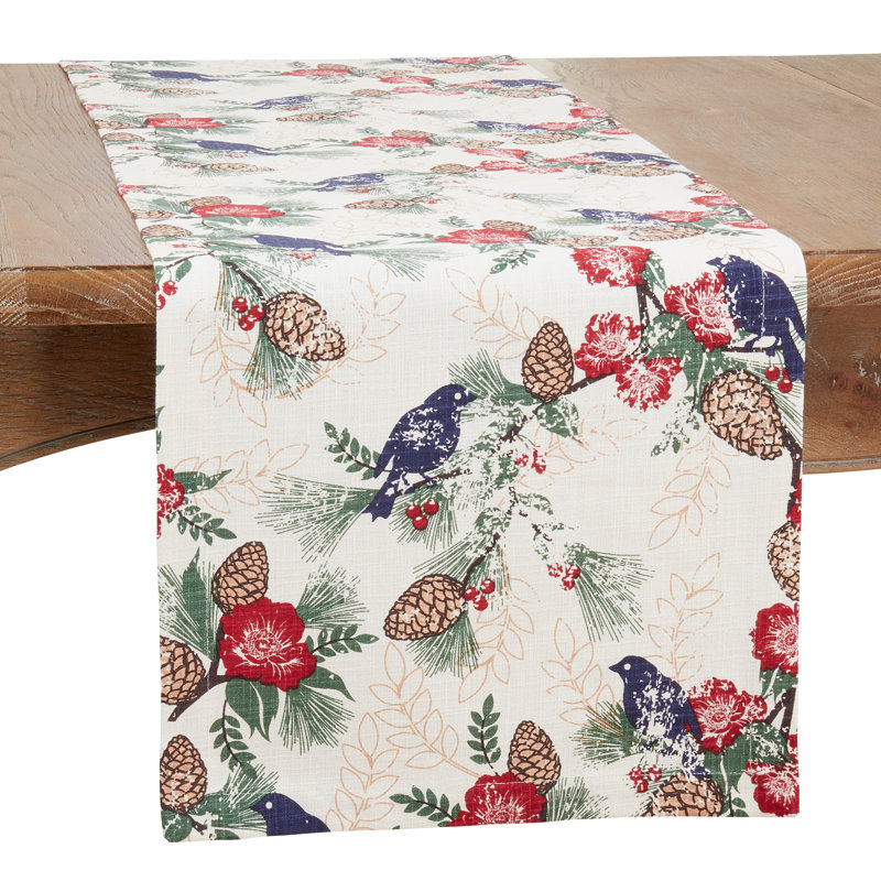 Runner_Pinecones And Birds Long Table Runner, 90" L x 14" W