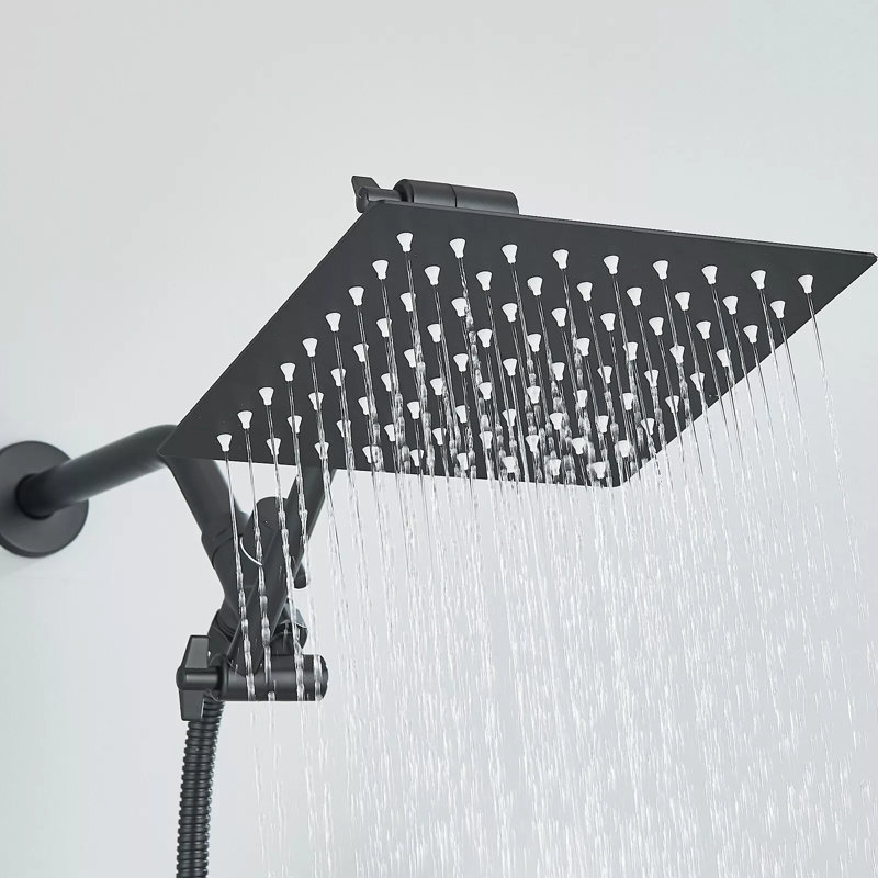 Balck Shower Heads High Pressure With Handheld Spray Combo 8'' Head System