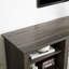 Grand support de rangement pour bureau de télévision avec bordure en faux pierre, console média avec grand meuble de rangement, meuble télé moderne avec foyer de 23 po, gris, l 70,12 po x P 15,35 po x H 25,83 po