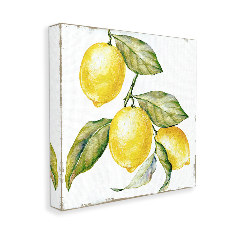 Conception d'art sur toile rustique d'agrumes par Graffitee Studios, H 17 po x l 17 po