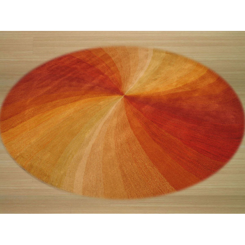 Nauvoo Red Hand Tufted Area Rug, Round 4'