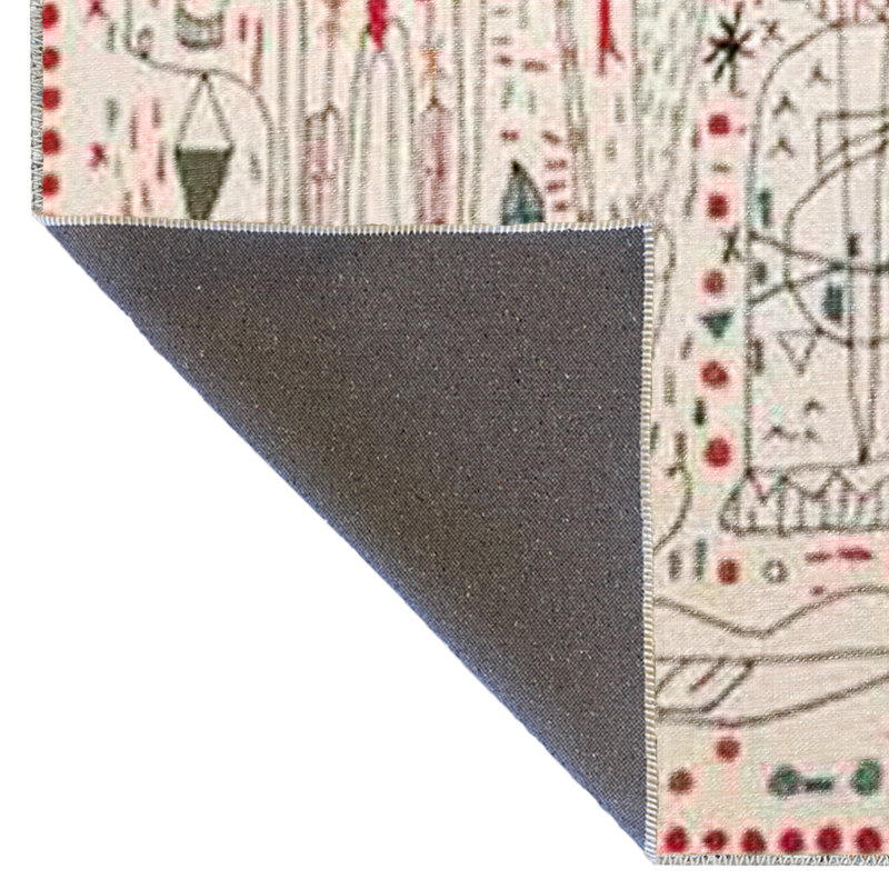 Tapis décoratif multicolore à motif abstrait, Rectangle 3'9.81" x 4'11.06"