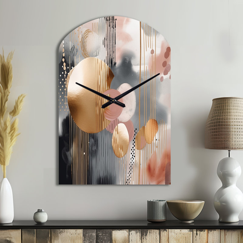 Horloge murale asymétrique rose, Moyenne