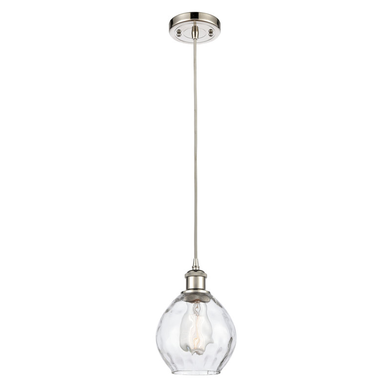 Jaron 1 - Light Single Pendant, Polished Nickel, 6 Watt Vinage LED Bulb