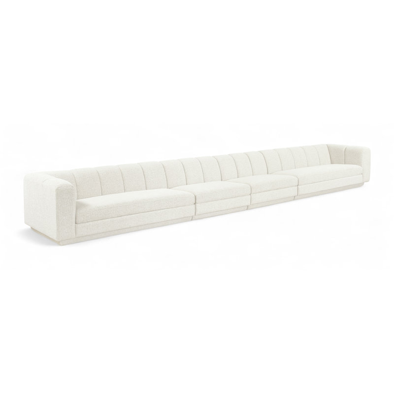 Tissu 4 pièces Modari Canapé modulaire, Tissu crème