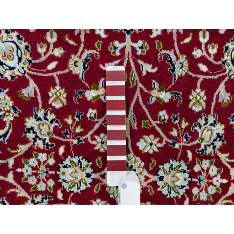 Tapis rond en laine douce noué à la main 250 KPSI rouge 4 pi 10 po x 4 pi 10 po E31AA6D9D91C4782BF61FB5D64025D08
