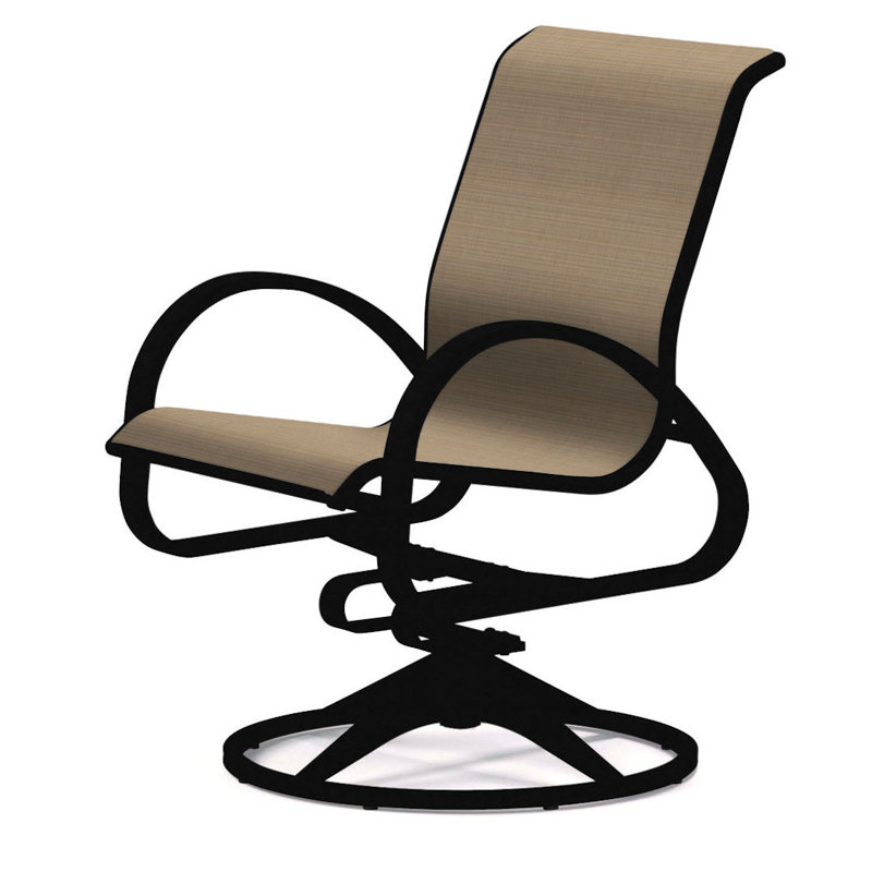 Fauteuil de patio pivotant Hiraku, Newport, Noir texturé