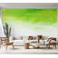 Murale pelez et collez de qualité supérieure - aquarelle abstraite verte-618760860