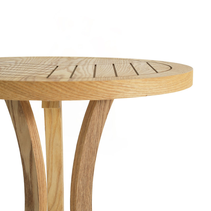 Round Accent Table with Curved Base