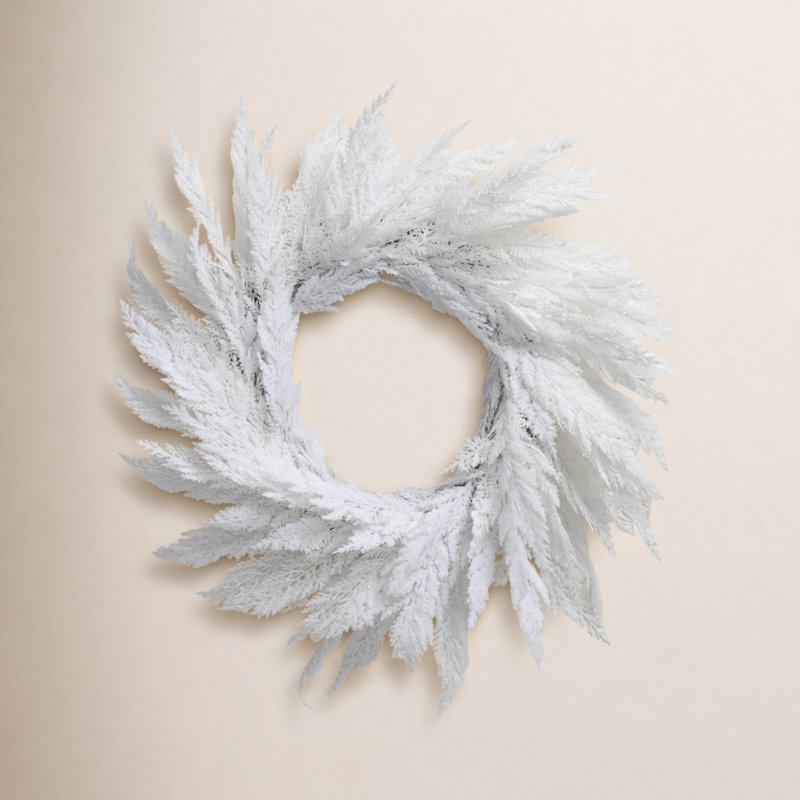 Couronne de Noël artificielle 28 po, blanc