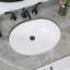 Lavabo de salle de bain rond encastré en céramique en porcelaine vitrifiée blanche avec trop-plein 19,4 "x P 15,7"