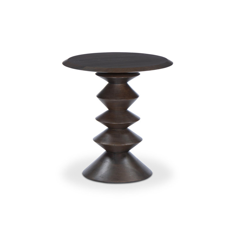 Stacked Solid Wood End Table