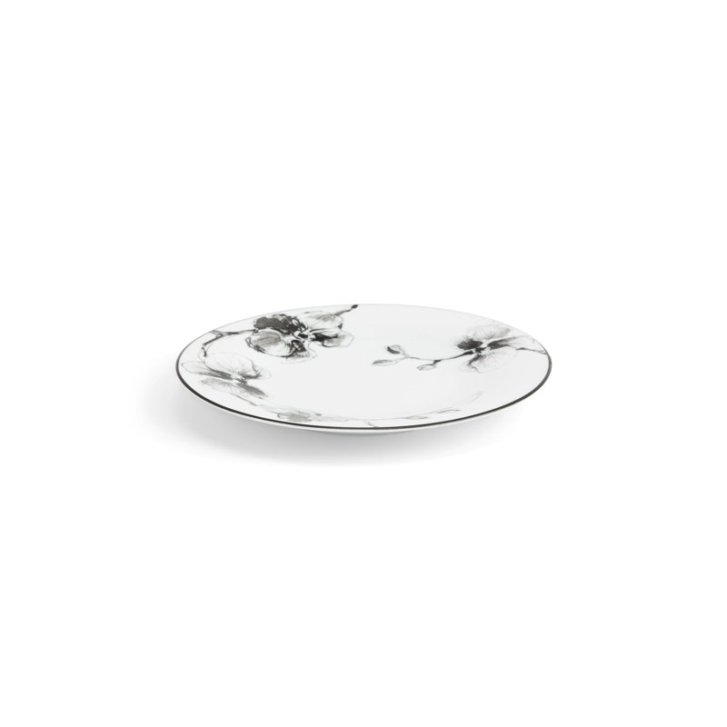 Black Orchid Handmade Porcelain Appetizer Plate
