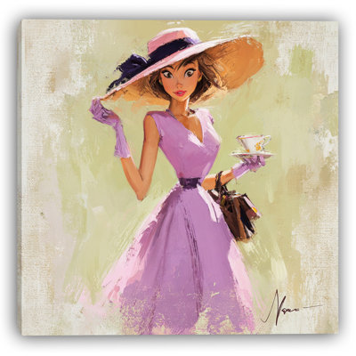 «Vintage Tea Grace», art mural sur toile tendue