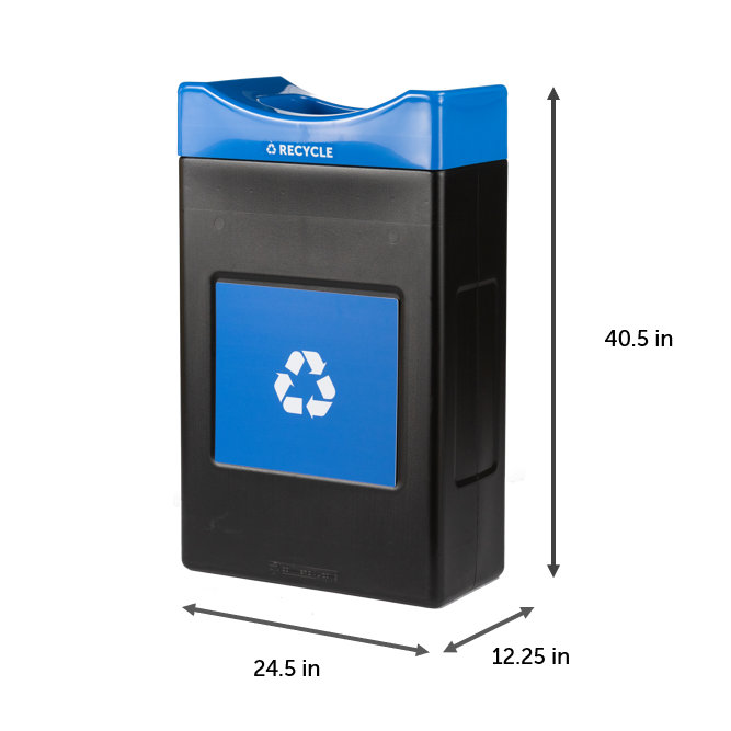 Contenant de recyclage Commercial Zone Avante, unité ouverte peu profonde de 30 gallons, doublure incluse