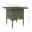 Table de bout en rotin avec plateau entièrement tissé, table basse d'extérieur, gris