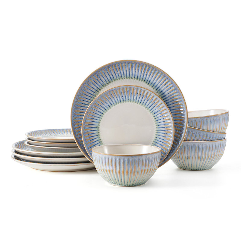 Pfaltzgraff Hensley 12-Piece Stoneware Dinnerware Set, Service for 4