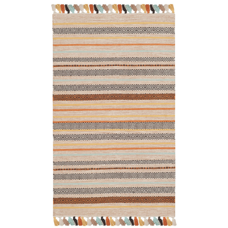 Montauk Hand Woven Cotton Striped Rug, Rectangle 3' x 5'