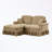 Chenille Loveseat with Flared Arms and ottoman-96757122