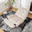 Ivory With Recliner Function, Reclining Lazy Chair, Mobile Phone Holder, Large And Comfortable Reading Chair, Swivel Gliding With Rocking Function Chair, Gold-Stamped Velvet-7479860