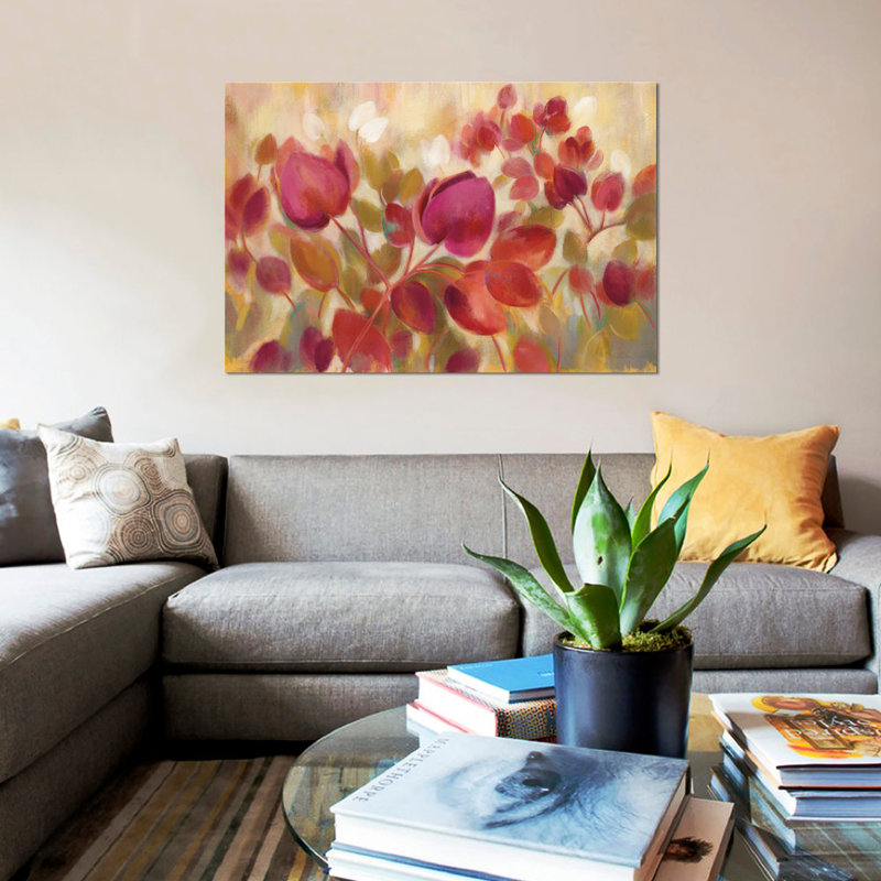 « magenta tropical », impression sur toile, H 8 po x l 12 po x P 0,75 po, Pas de tapis, Toile tendue