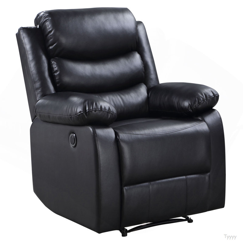 Fauteuil inclinable électrique avec accoudoirs coussinés, Noir