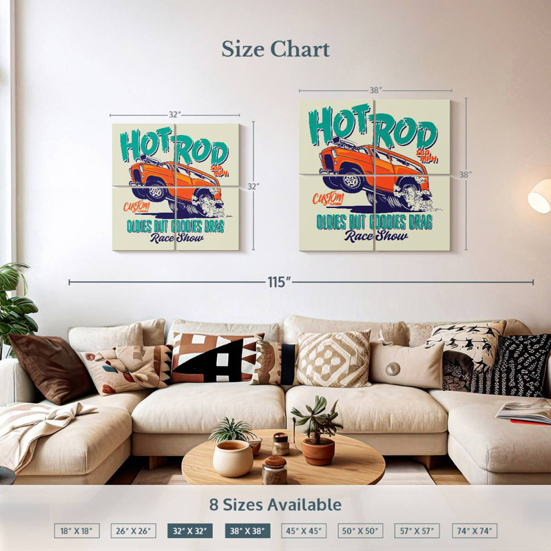 Mehar Hot Rod Race Show Poster, 38" H x 38" W