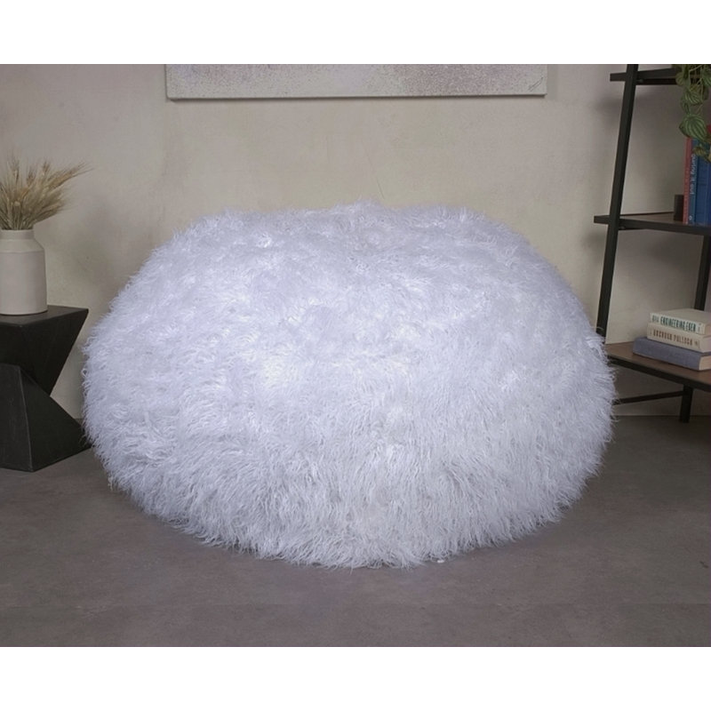 Pouf rond en fausse fourrure 5 pieds
