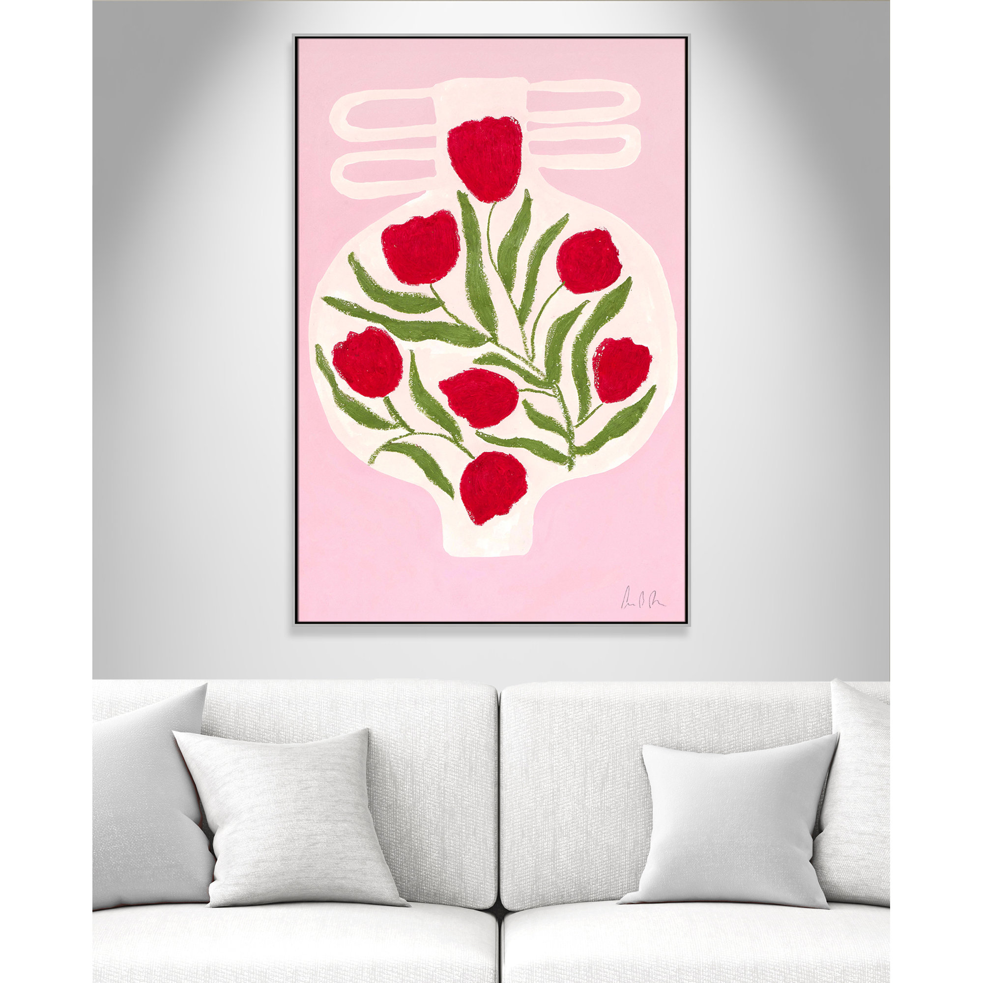Vase No. 02 Print by Camilla Bergqvist, Silver, 61.5" H x 41.5" W