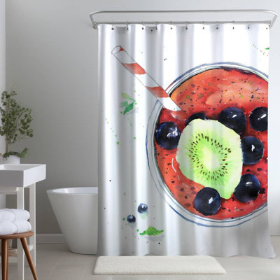 Shower Curtain GA108 – Polyester Shower Curtain, Dye Sublimation Print, 71" W × 74" L