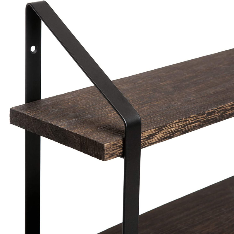 Pyala Solid Wood Bathroom Shelves, Brown