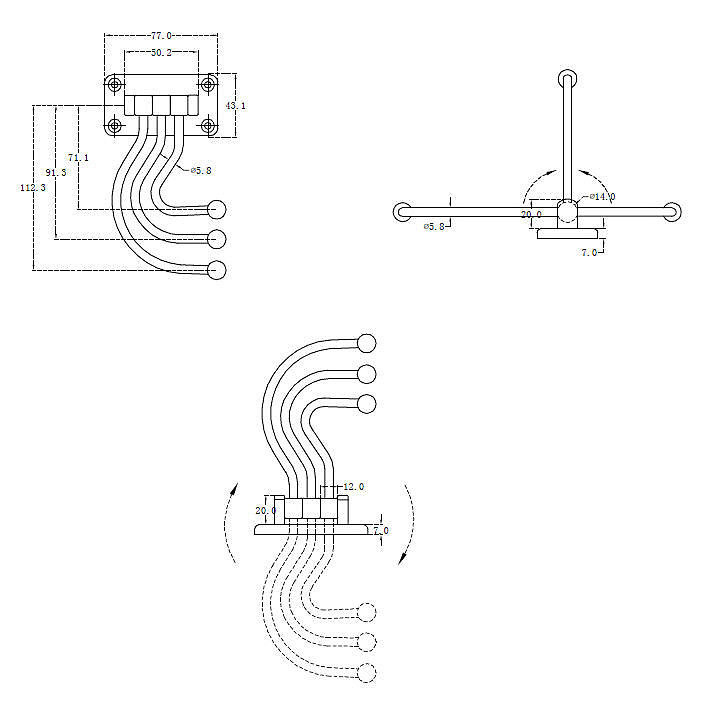 Utility Swivel Wall Hook, Matte Nickel