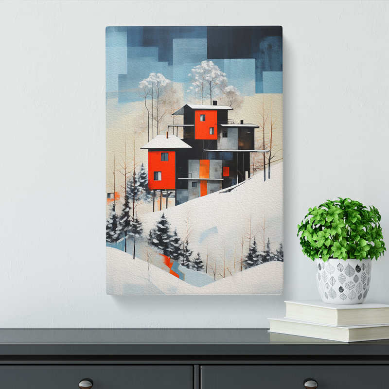 Winter Landscape Constructivism No.2 - Wrapped Canvas, 50cm H x 35cm W x 3cm D