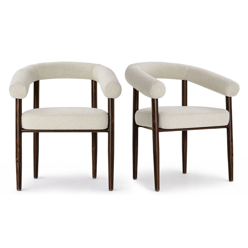 Chaise rembourrée Solaze Boucle, Noyer