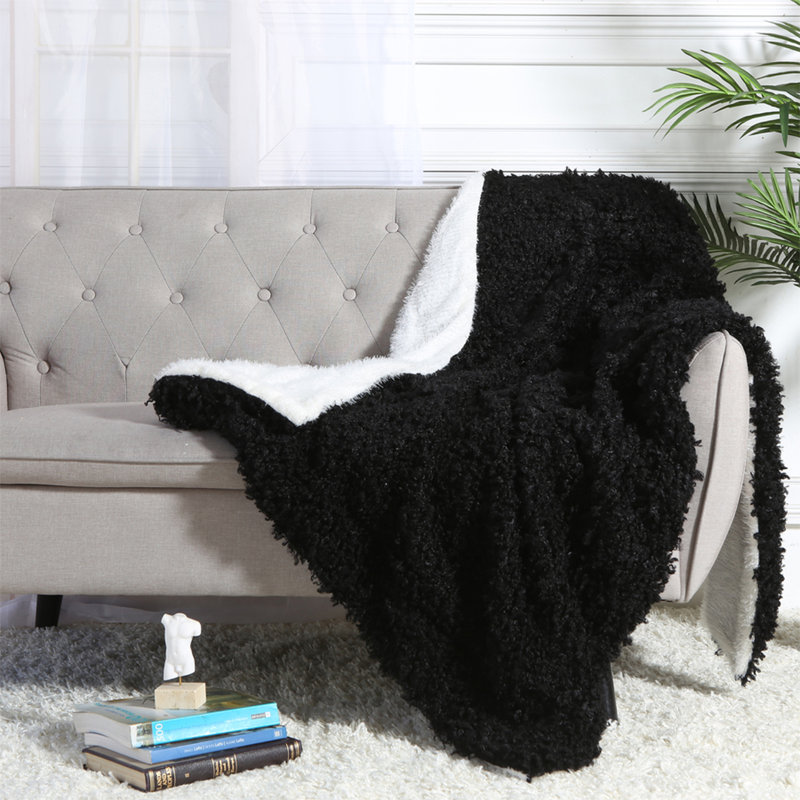 Jeté de luxe Throw-A Lamb, Noir