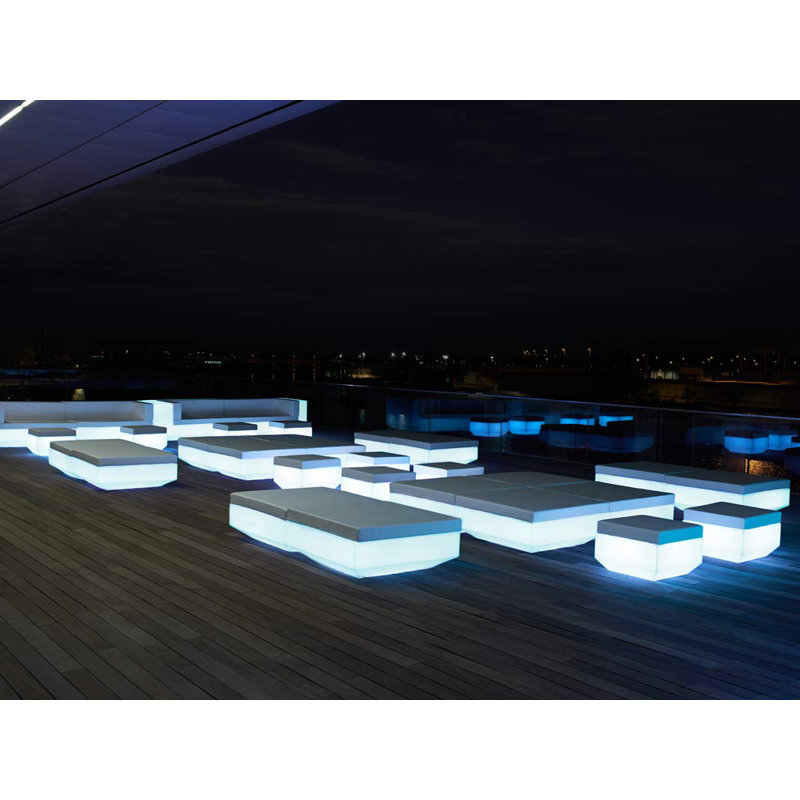 Ulm Plastic Coffee Table, LED-Ice, 15.75" W x 15.75" L x 11.75" H