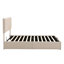 Grand lit plateforme tapissier avec système de rangement hydraulique (beige)-132448775-132448779