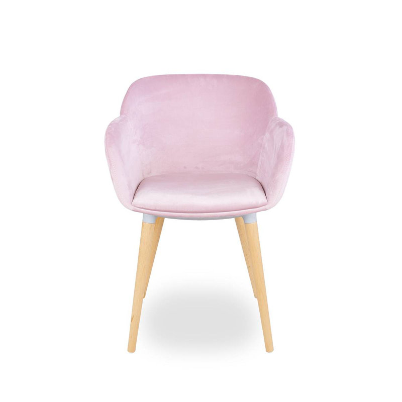 Oquawka 43cm H Velvet Upholstered Armchair, Pink