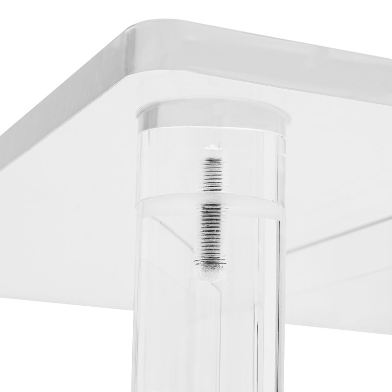 Petite table de maquillage transparente en acrylique avec tiroir