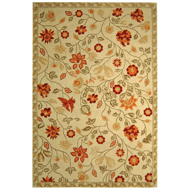 Tapis multicolore en laine fait à la main Hollander, Rectangle 3 pi 9 po x 5 pi 9 po