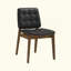 Ensemble de 2 chaises de salle à manger rembourrées en similicuir capitonné noir, noyer